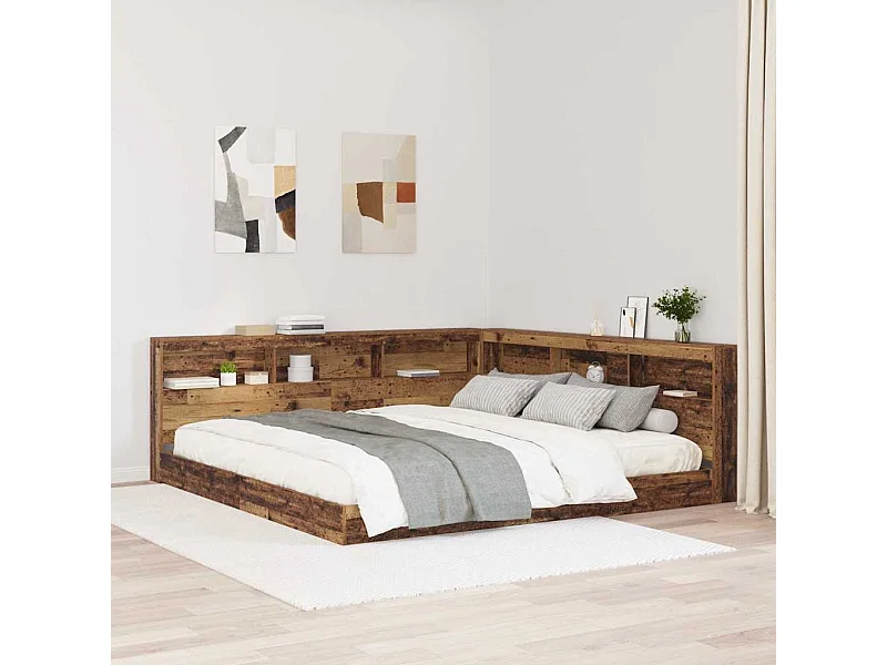 Cabecera de almacenamiento con estante Madera vieja 180 cm