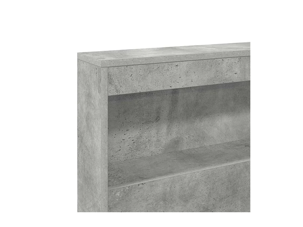 Tête de lit de rangement Gris béton 200 cm Bois d'ingénierie