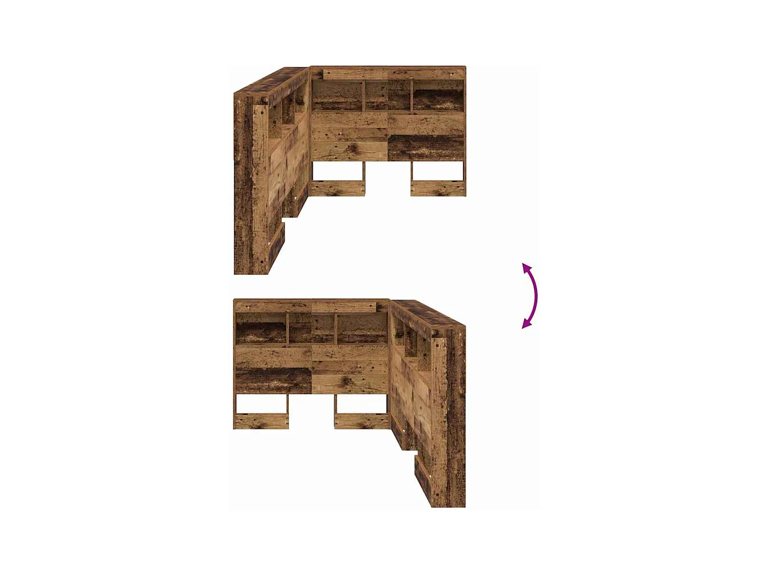 Tête de lit de rangement Bois ancien 90 cm Bois d'ingénierie