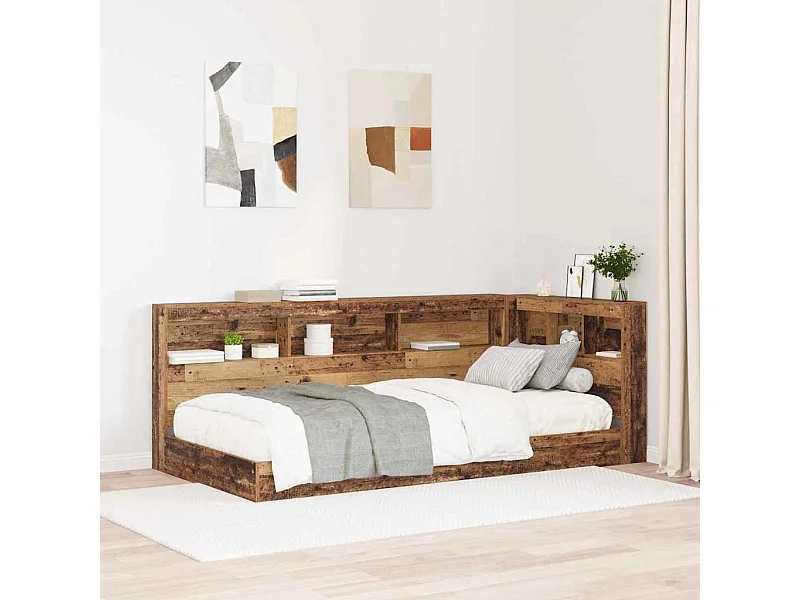 Opberghoofdbord met plank Oud hout 90 cm Bewerkt hout