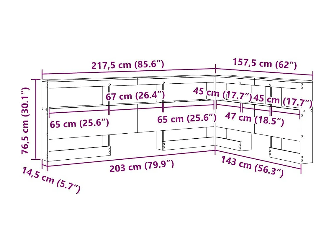 Tête de lit de rangement Chêne sonoma 140 cm Bois d'ingénierie