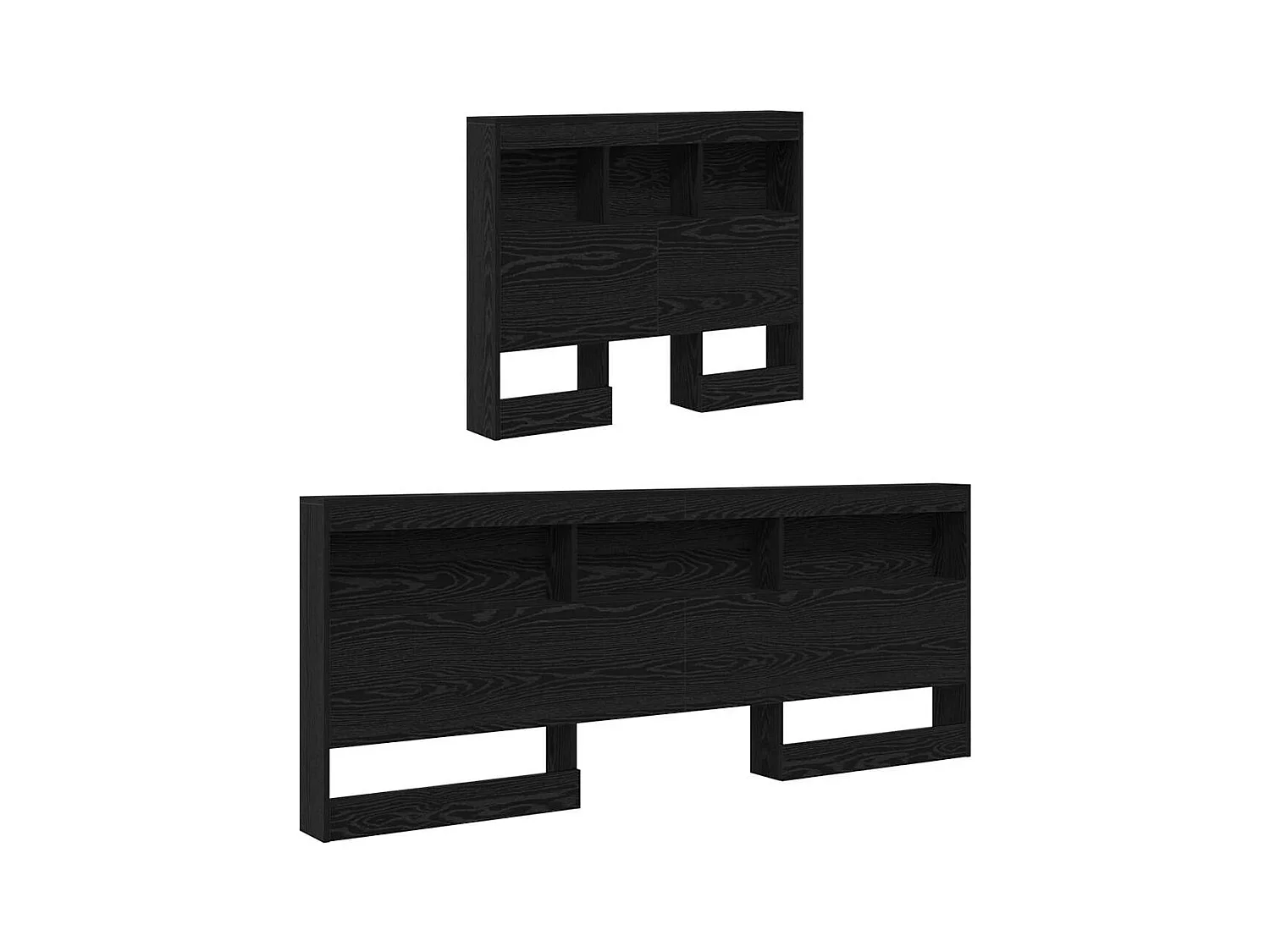 Cabecera de almacenamiento con estante Roble negro 100 cm