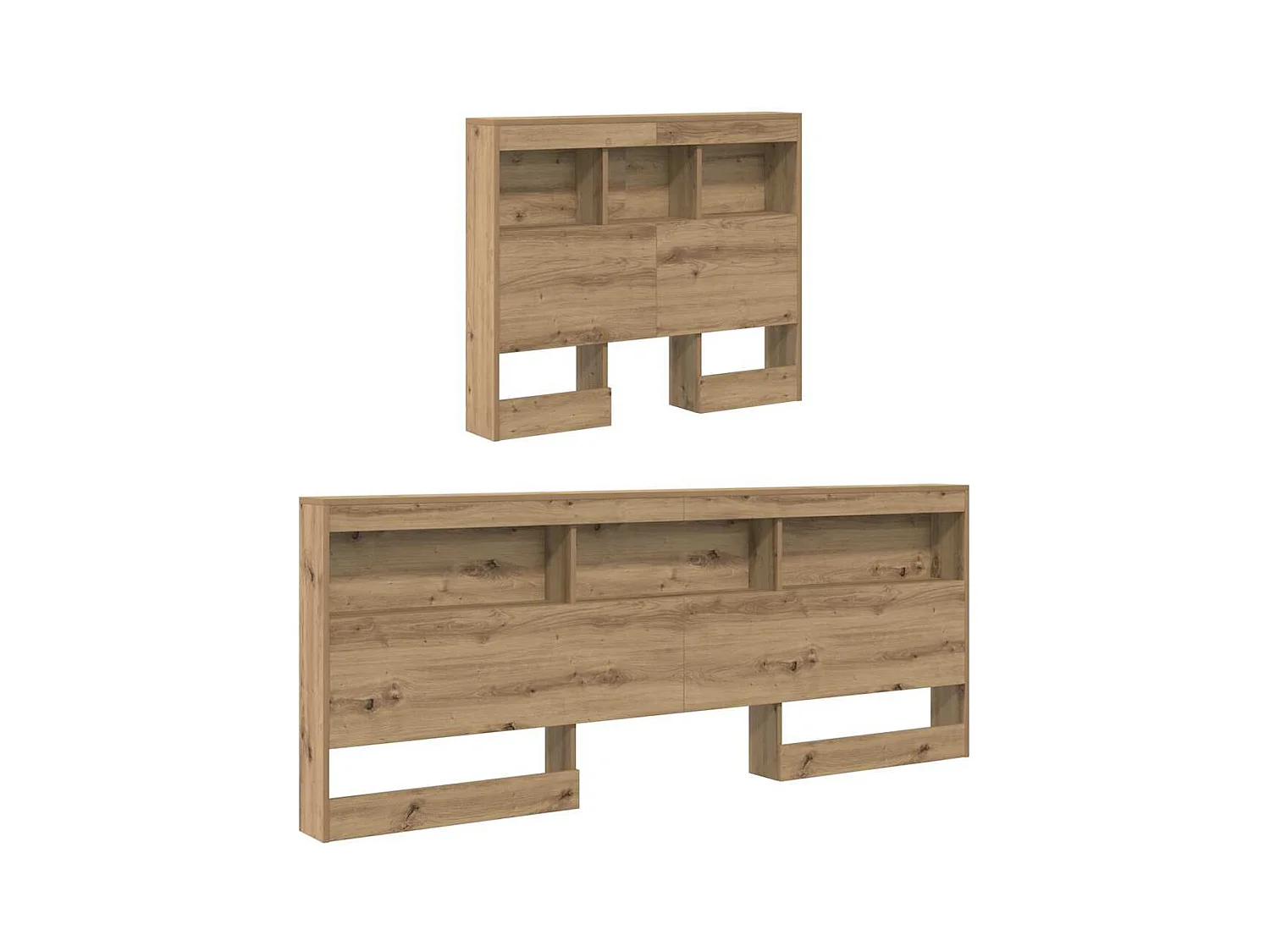 Tête de lit de rangement avec étagère chêne artisanal 75 cm