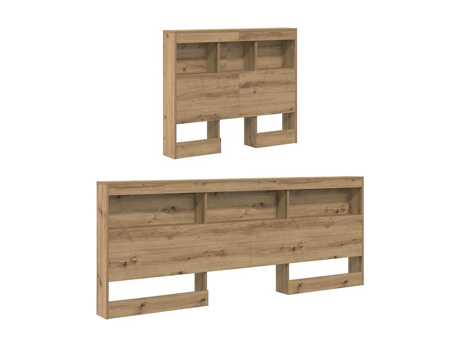 Tête de lit de rangement avec étagère chêne artisanal 75 cm