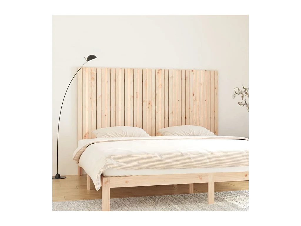 Tête de lit murale 204x3x110 cm Bois massif de pin
