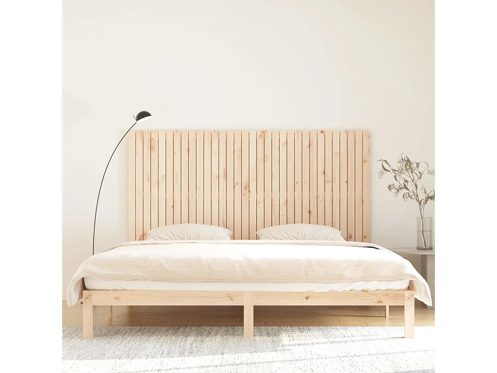 Tête de lit murale 204x3x110 cm Bois massif de pin