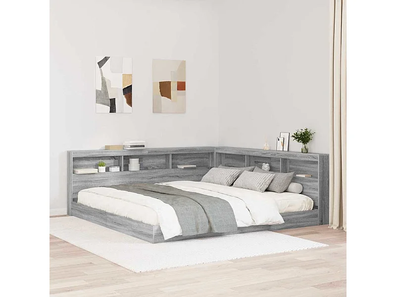 Tête de lit de rangement Sonoma gris 200 cm Bois d'ingénierie