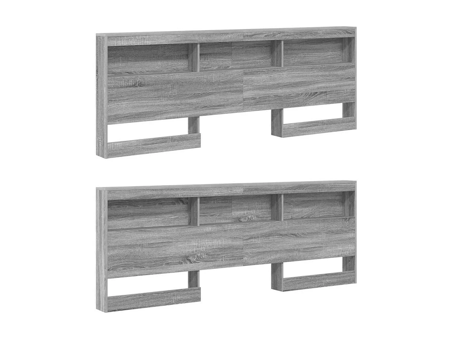 Tête de lit de rangement Sonoma gris 200 cm Bois d'ingénierie