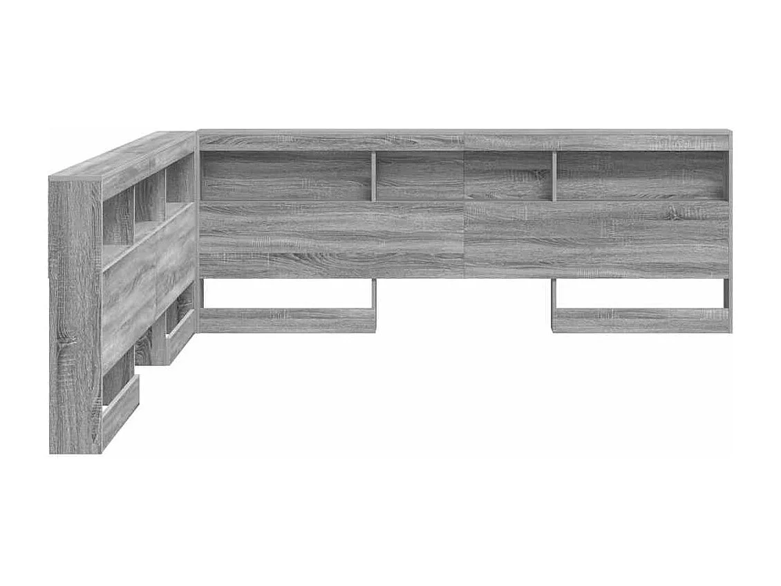 Tête de lit de rangement Sonoma gris 200 cm Bois d'ingénierie
