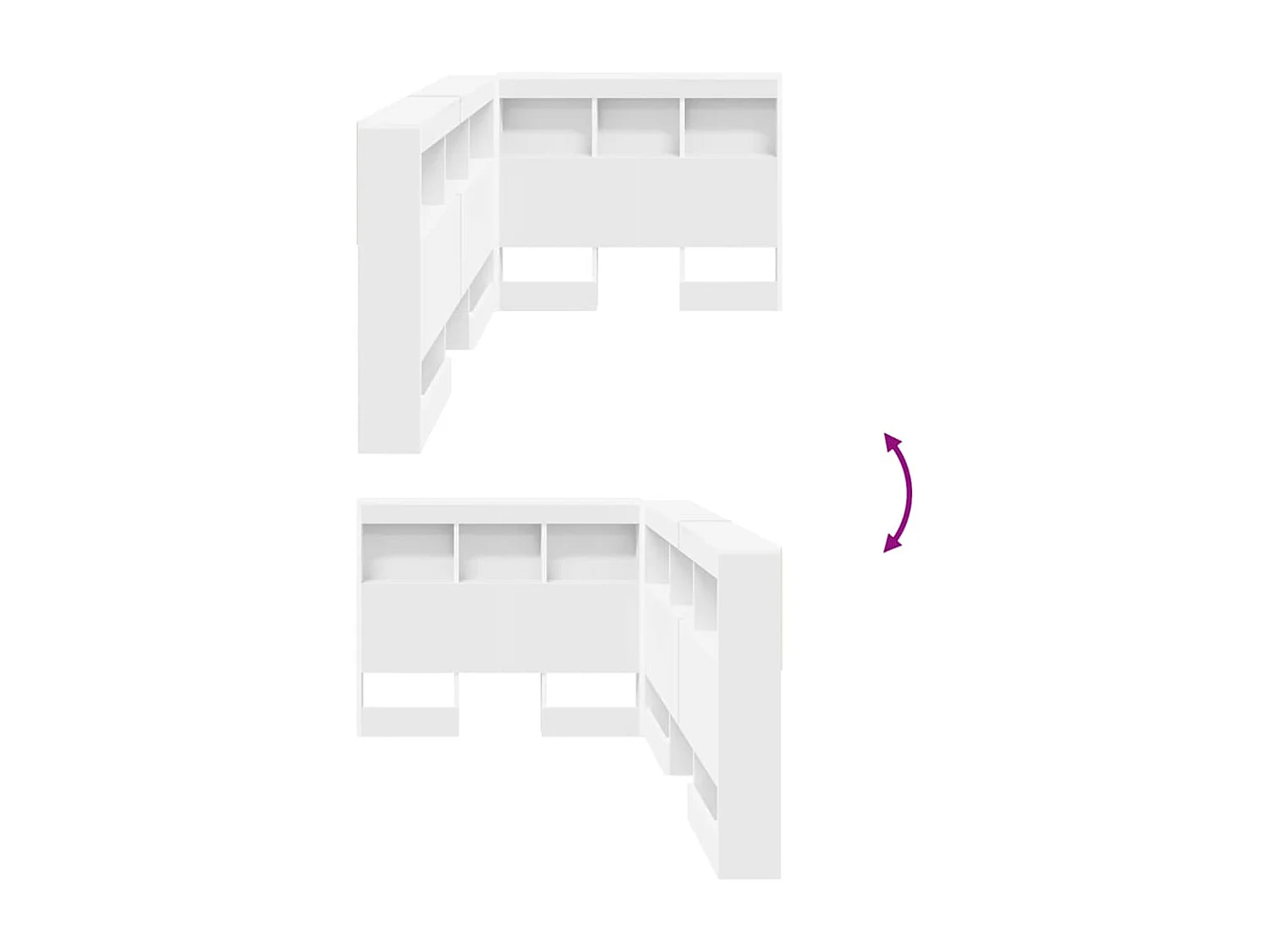 Tête de lit de rangement Blanc 75 cm Bois d'ingénierie