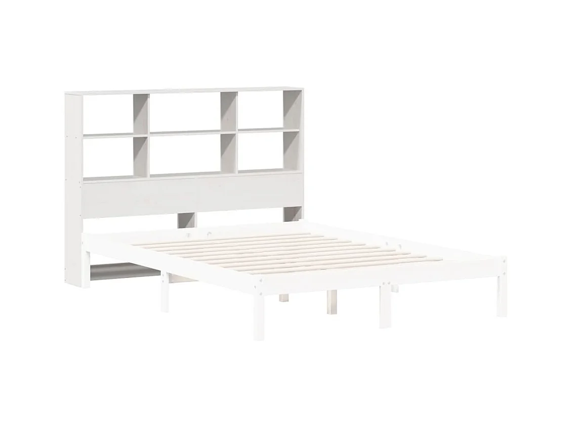 Cabecero de cama almacenaje madera maciza pino blanco 140 cm