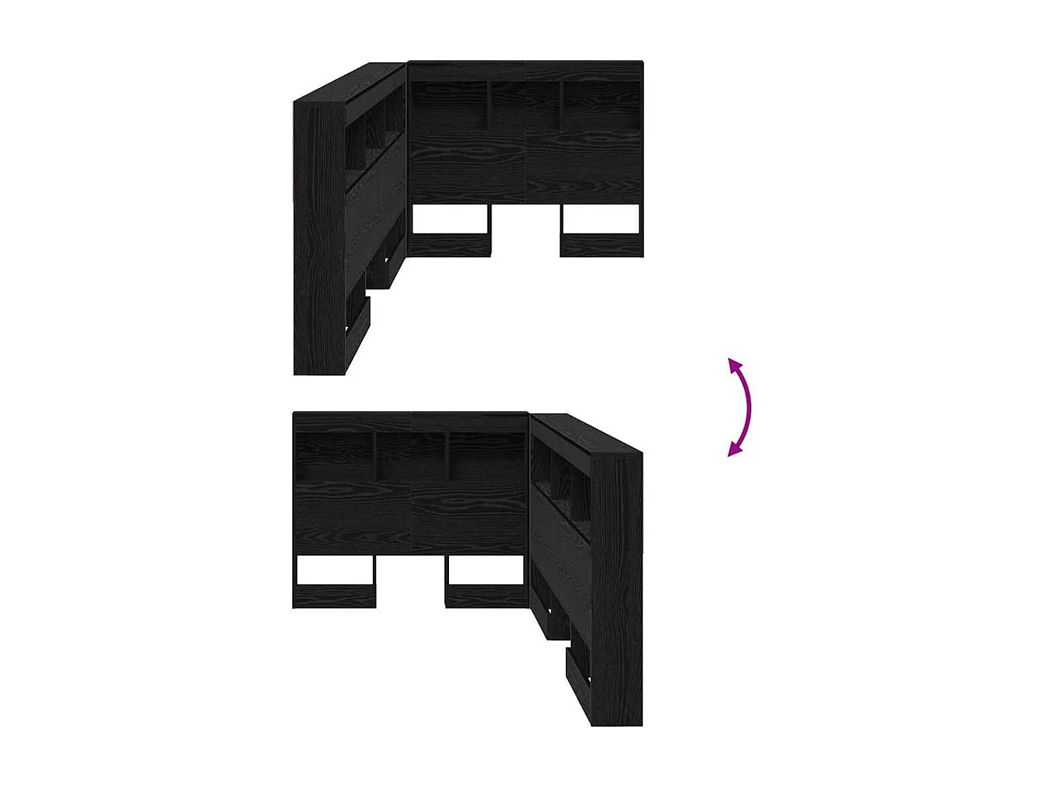 Tête de lit de rangement Chêne noir 75 cm Bois d'ingénierie