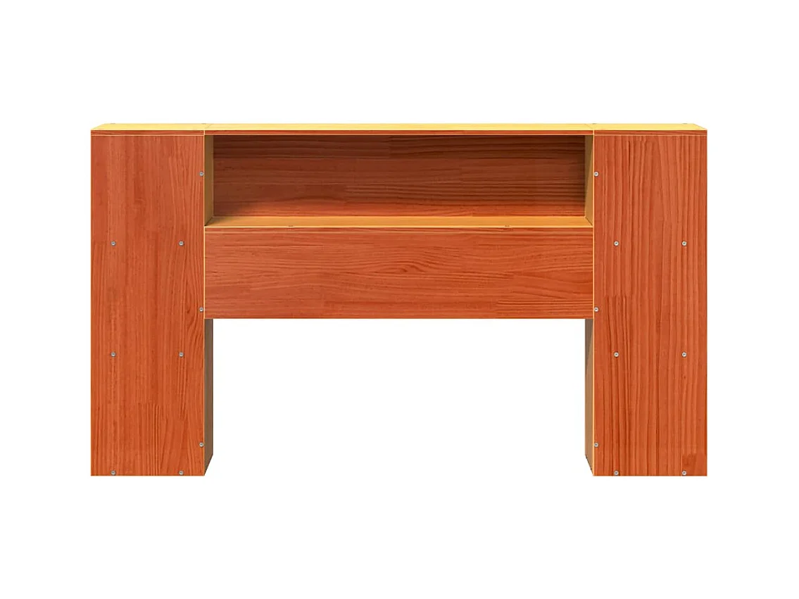 Tête de lit avec rangement cire marron 150cm bois massif de pin