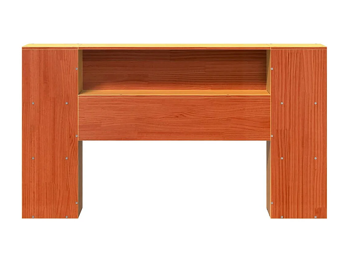 Tête de lit avec rangement cire marron 150cm bois massif de pin