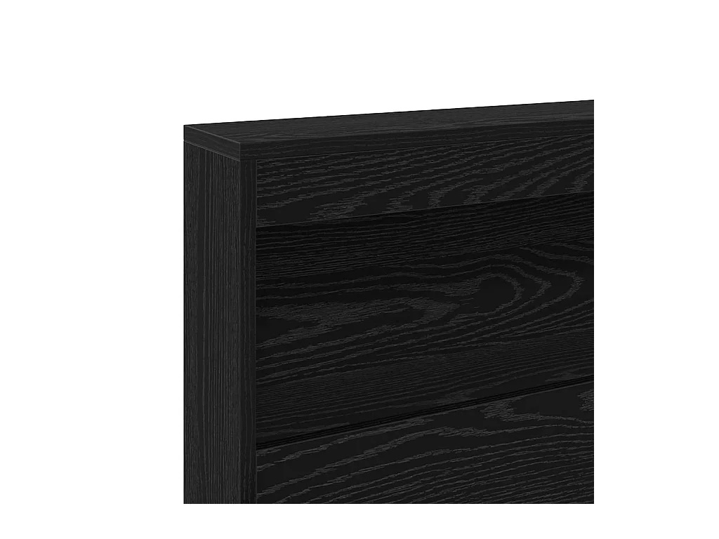 Opberghoofdbord met plank Zwart eiken 180 cm Bewerkt hout