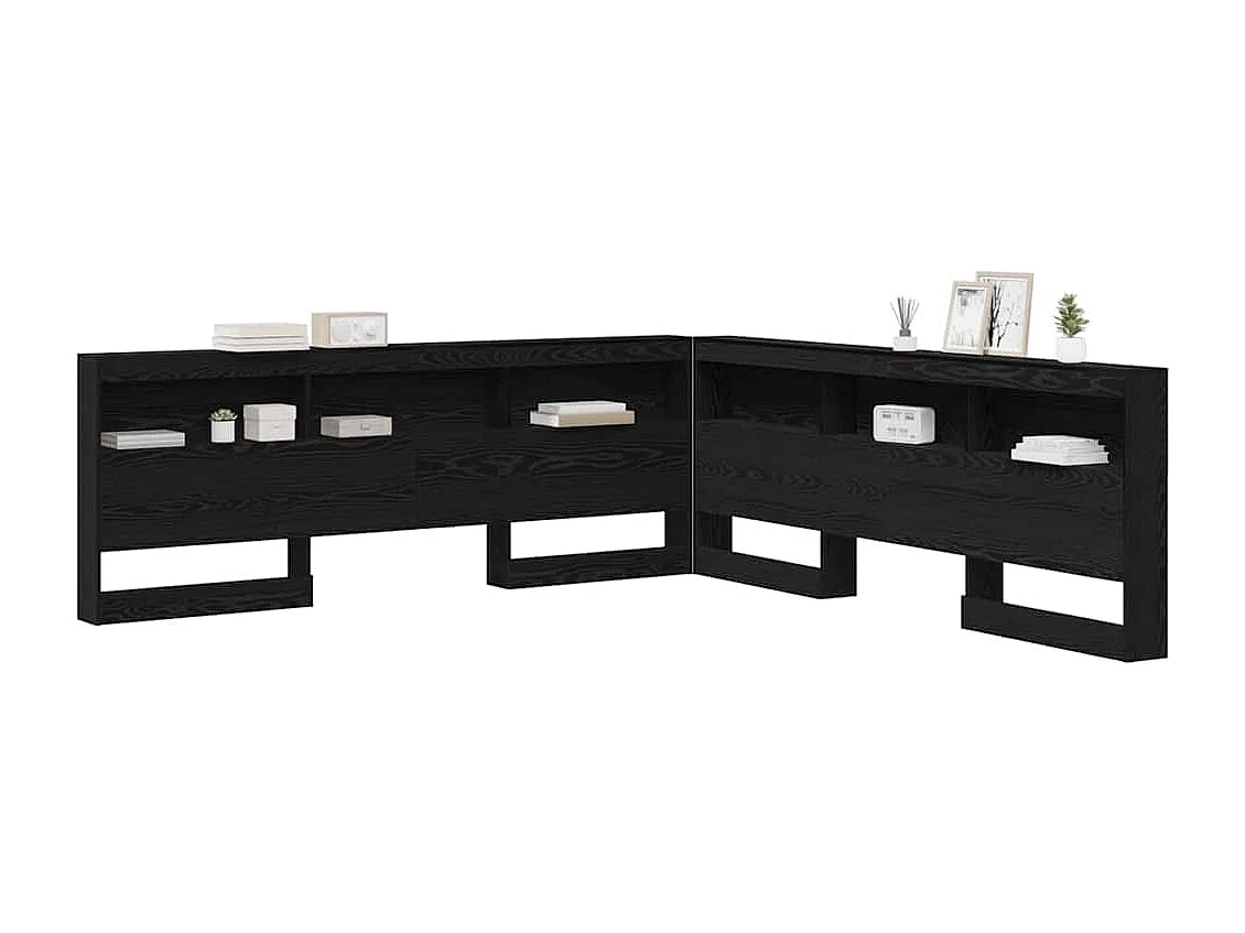 Tête de lit de rangement Chêne noir 180 cm Bois d'ingénierie
