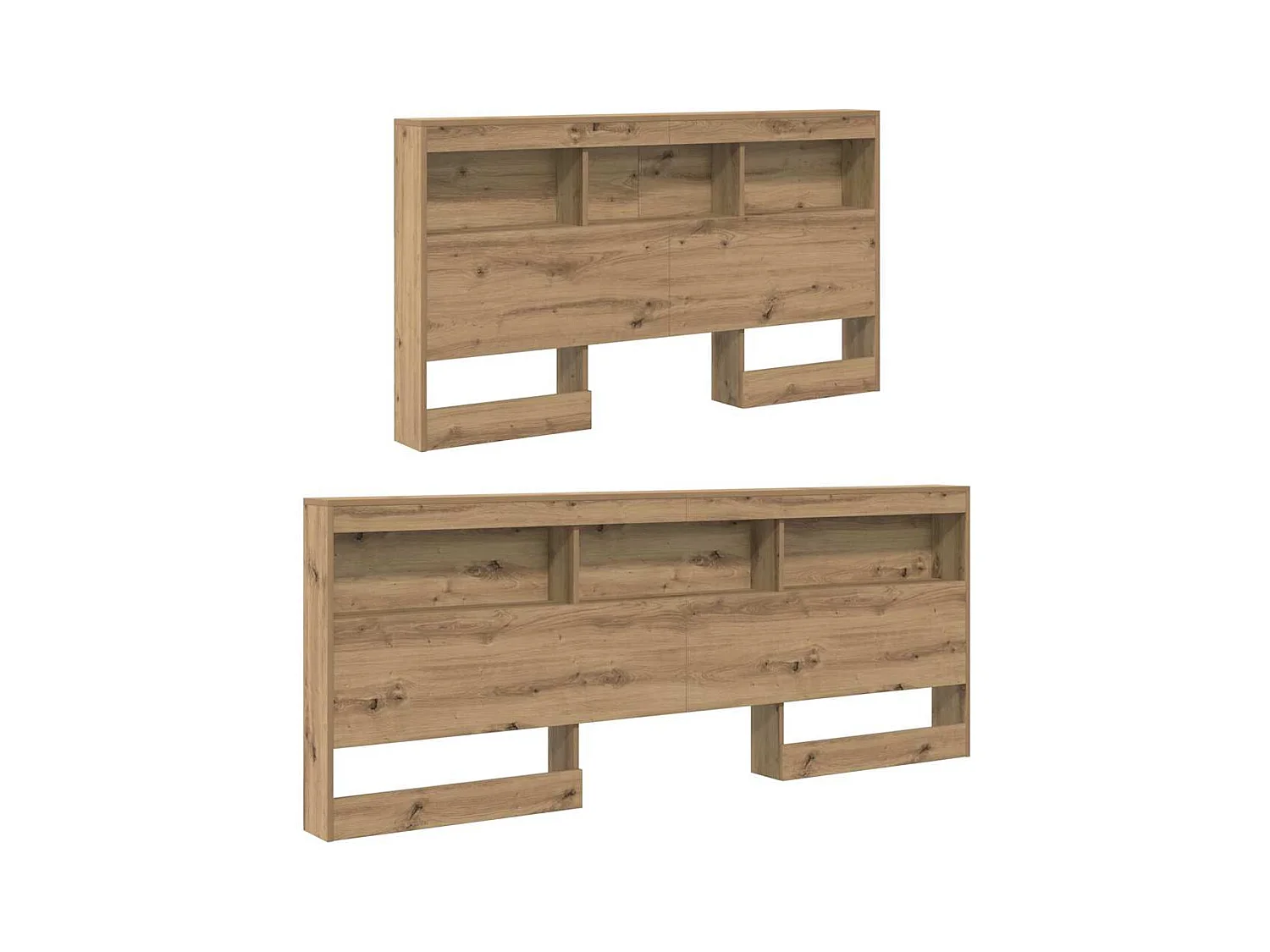 Tête de lit de rangement avec étagère chêne artisanal 160 cm