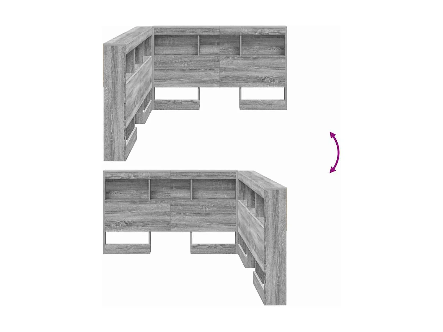 Tête de lit de rangement Sonoma gris 120 cm Bois d'ingénierie