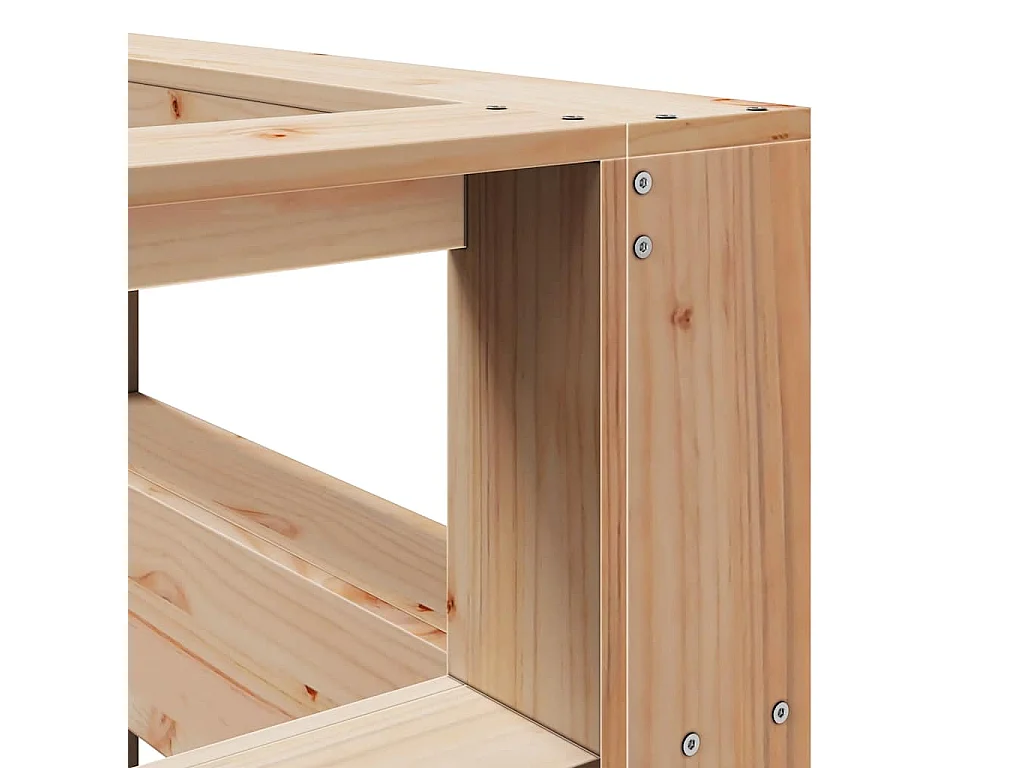 Tête de lit de bibliothèque en forme de L 135cm bois massif pin