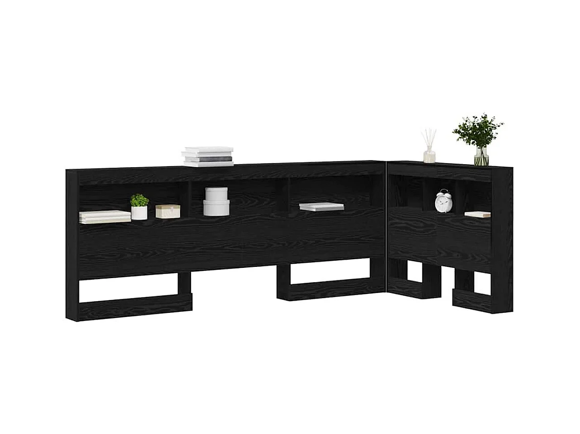 Tête de lit de rangement Chêne noir 90 cm Bois d'ingénierie