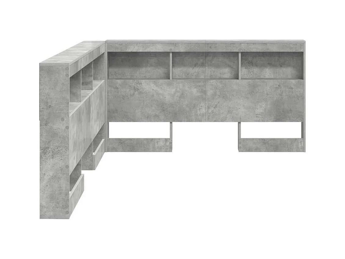 Tête de lit de rangement Gris béton 150 cm Bois d'ingénierie