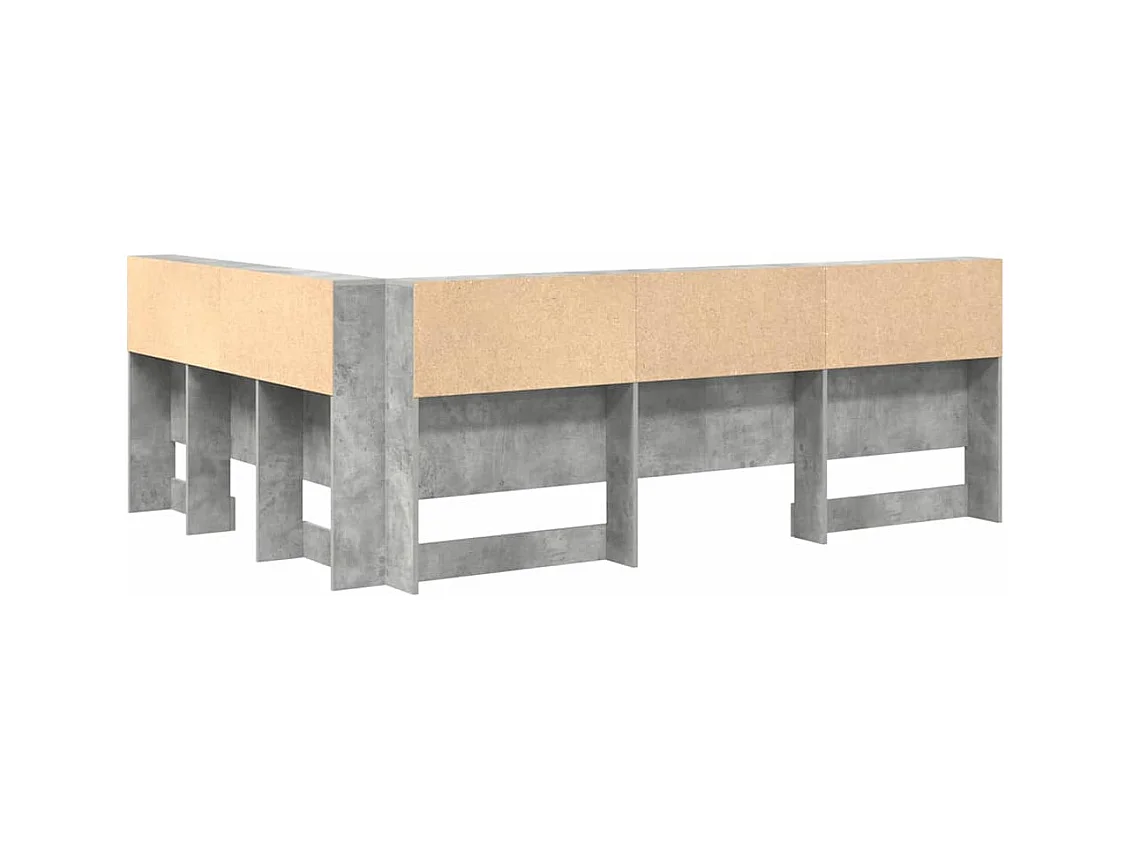 Tête de lit de rangement Gris béton 150 cm Bois d'ingénierie