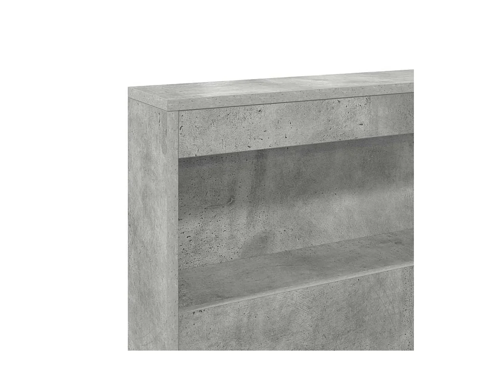 Tête de lit de rangement Gris béton 150 cm Bois d'ingénierie