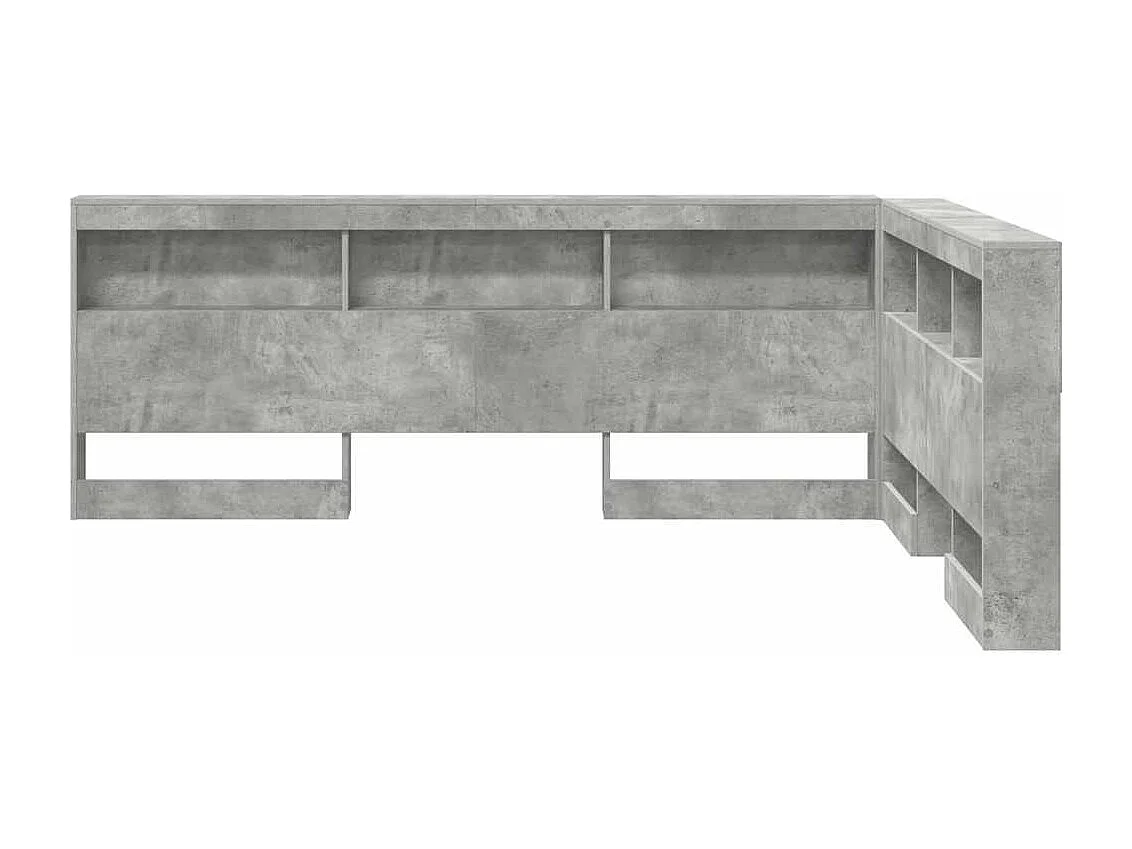 Tête de lit de rangement Gris béton 150 cm Bois d'ingénierie