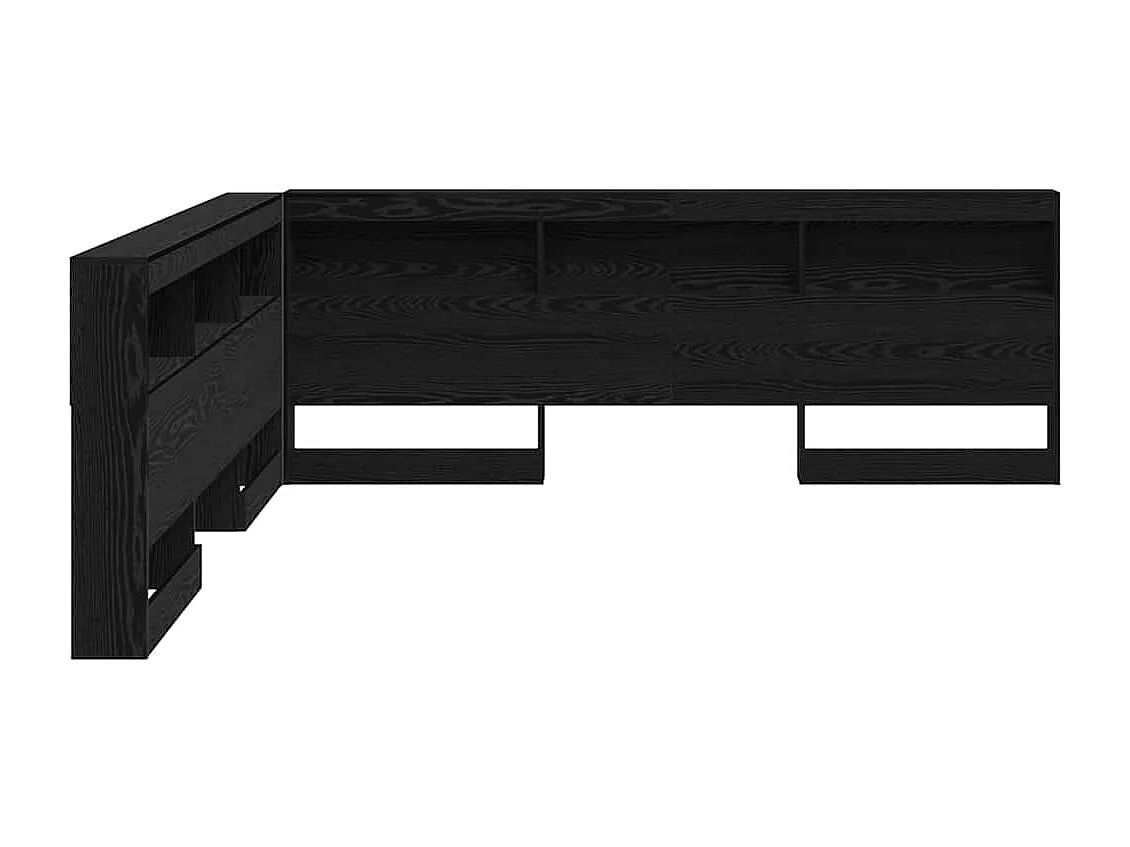 Tête de lit de rangement Chêne noir 200 cm Bois d'ingénierie