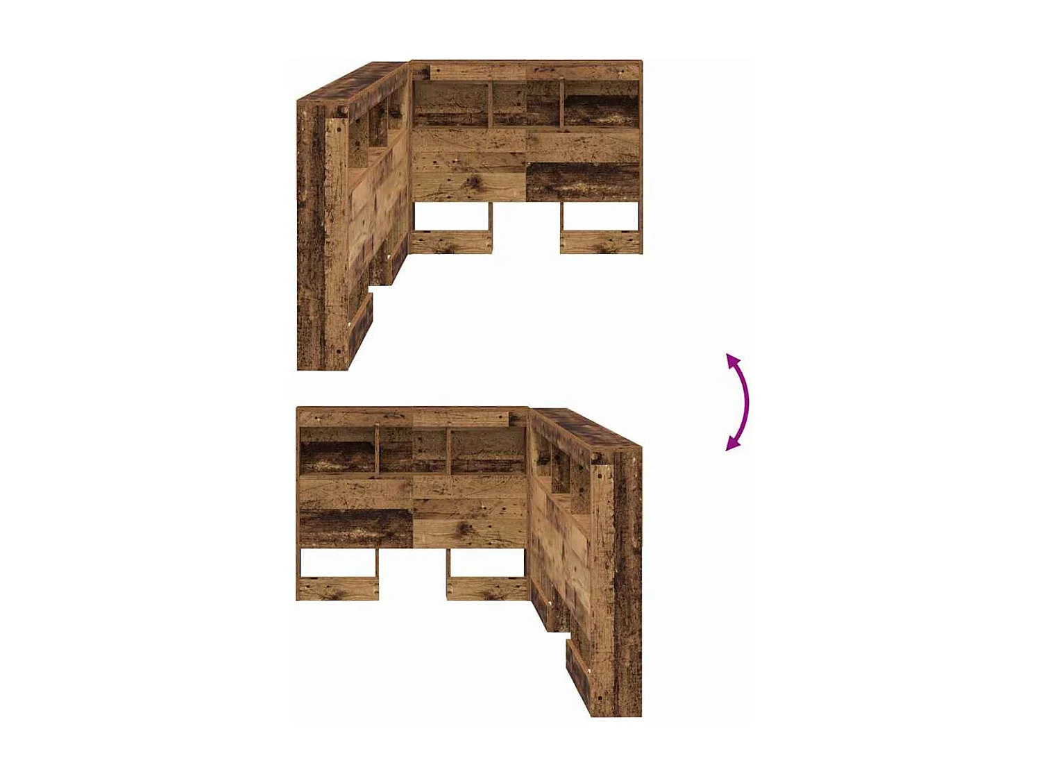 Tête de lit de rangement Bois ancien 75 cm Bois d'ingénierie