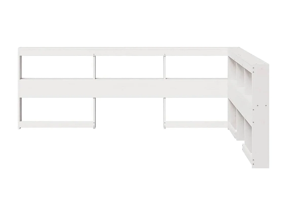 Tête de lit de bibliothèque forme de L 135 cm bois massif pin