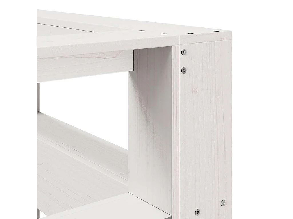 Tête de lit de bibliothèque forme de L 135 cm bois massif pin