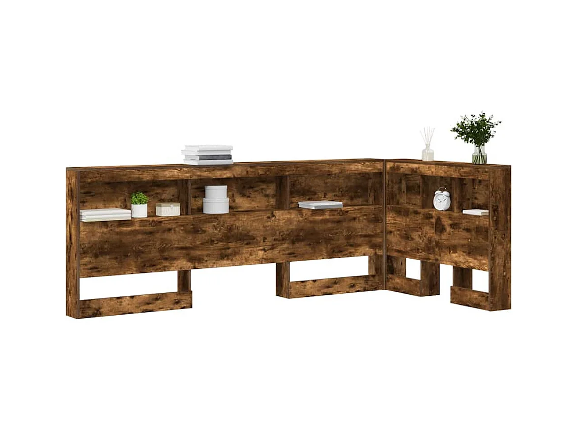 Tête de lit de rangement Chêne fumé 90 cm Bois d'ingénierie