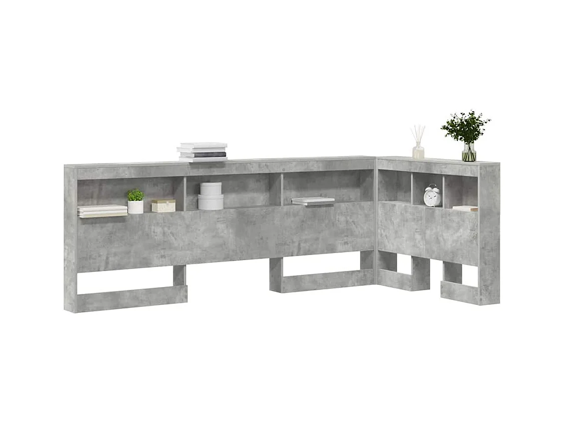 Tête de lit de rangement Gris béton 90 cm Bois d'ingénierie