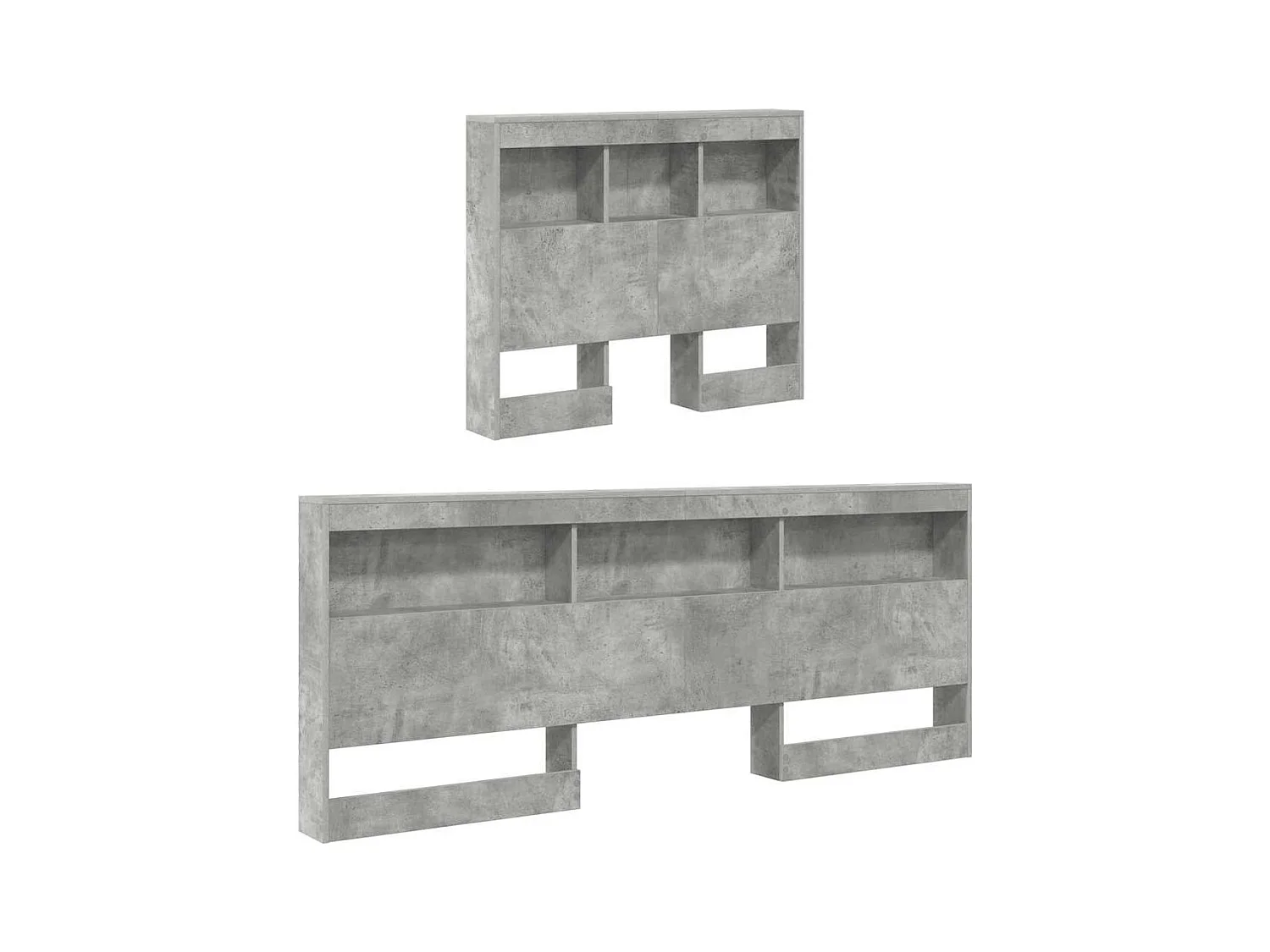 Tête de lit de rangement Gris béton 90 cm Bois d'ingénierie