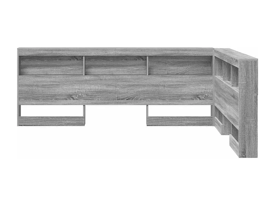 Cabecera de almacenamiento con estante Gris sonoma 140 cm