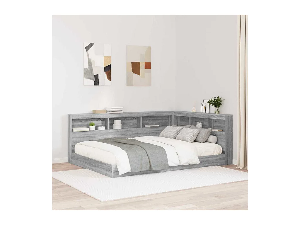Tête de lit de rangement Sonoma gris 135 cm Bois d'ingénierie