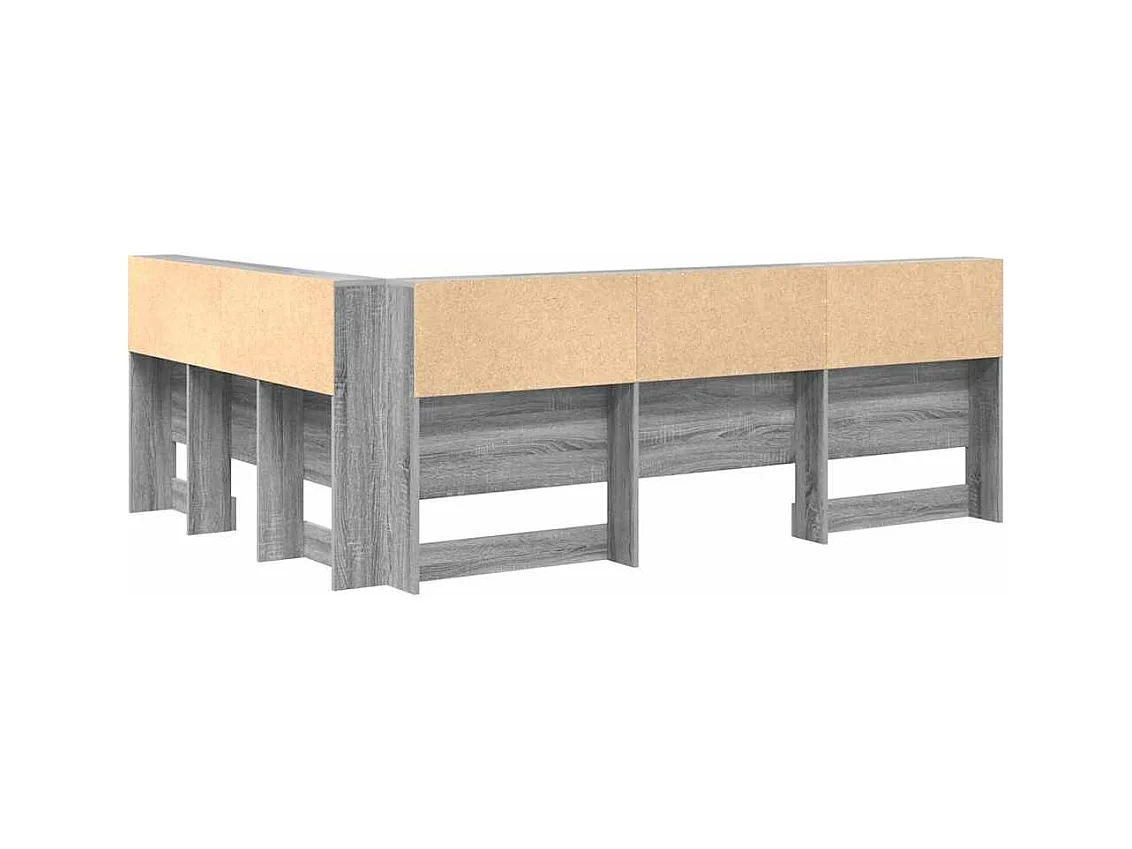Tête de lit de rangement Sonoma gris 135 cm Bois d'ingénierie