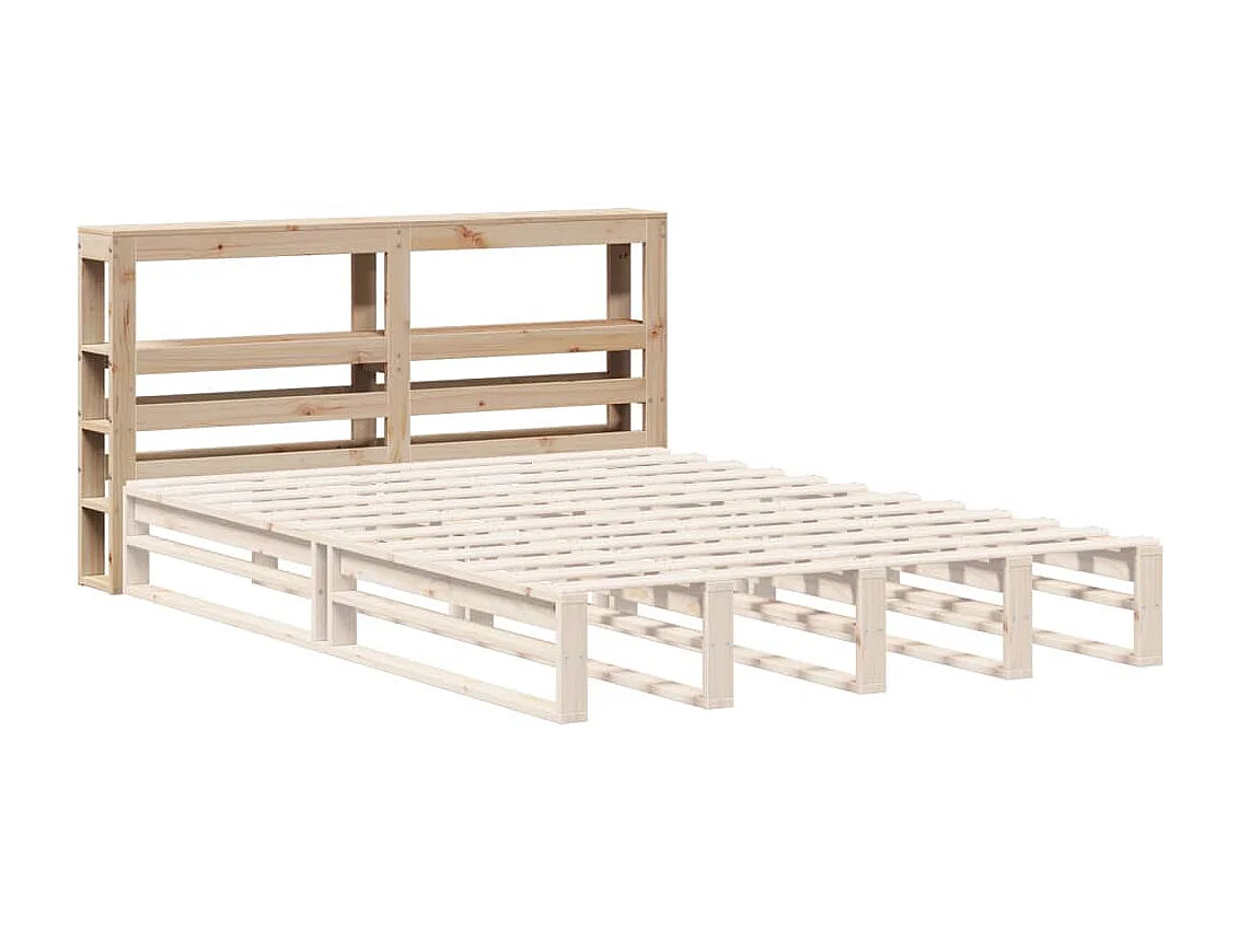 Cabecero de cama con estantes madera maciza de pino 120 cm