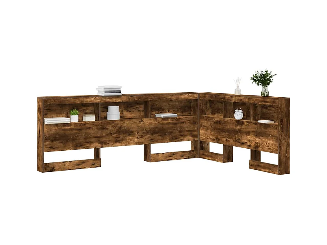 Tête de lit de rangement Chêne fumé 140 cm Bois d'ingénierie