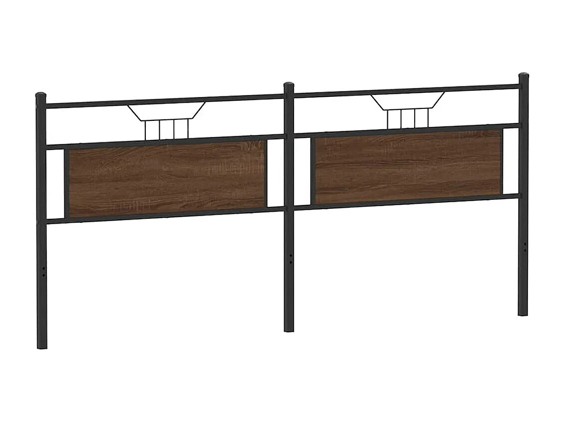 Tête de lit chêne marron 193 cm bois d'ingénierie et acier