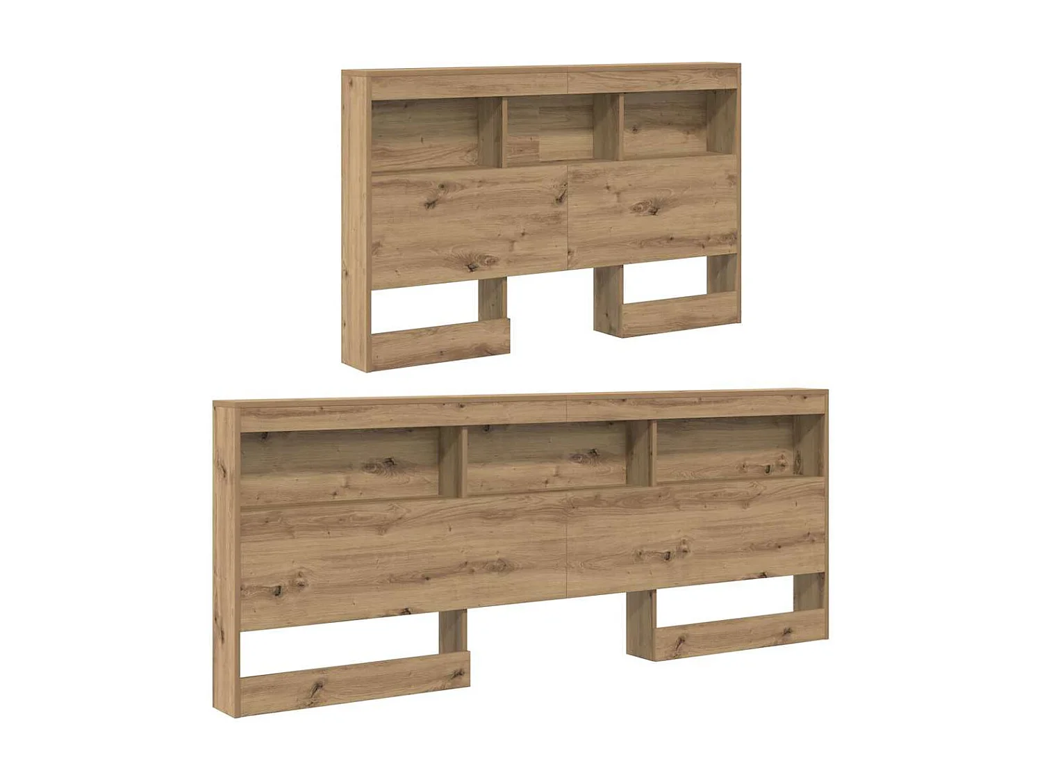 Tête de lit de rangement avec étagère chêne artisanal 120 cm