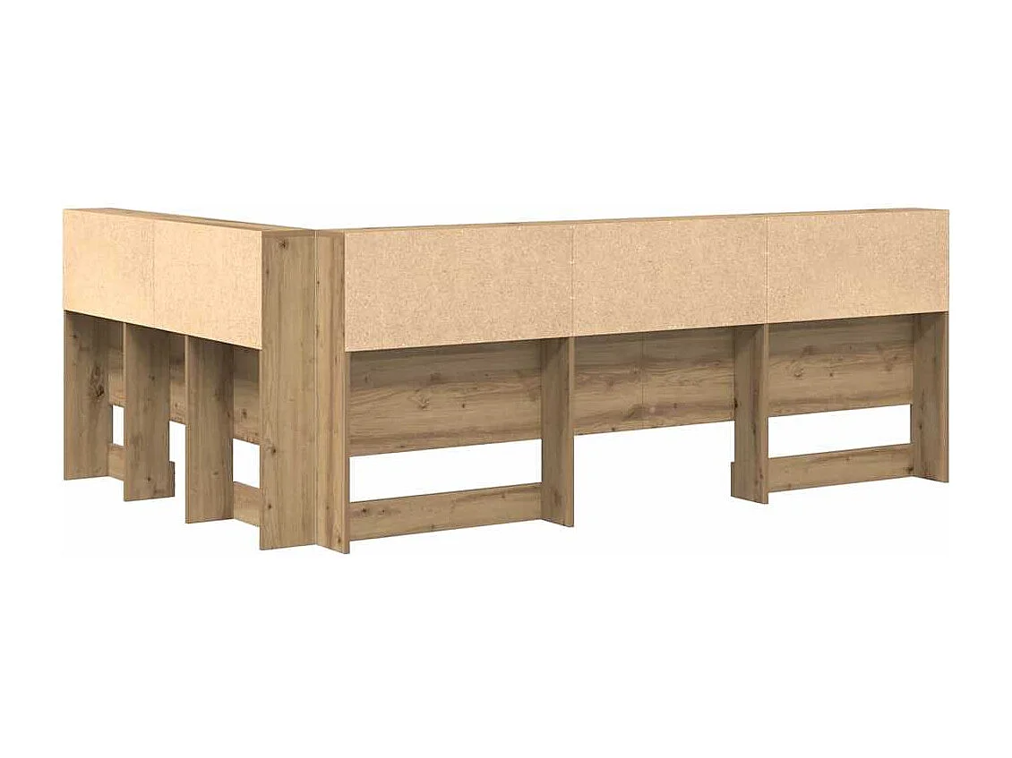 Tête de lit de rangement avec étagère chêne artisanal 120 cm