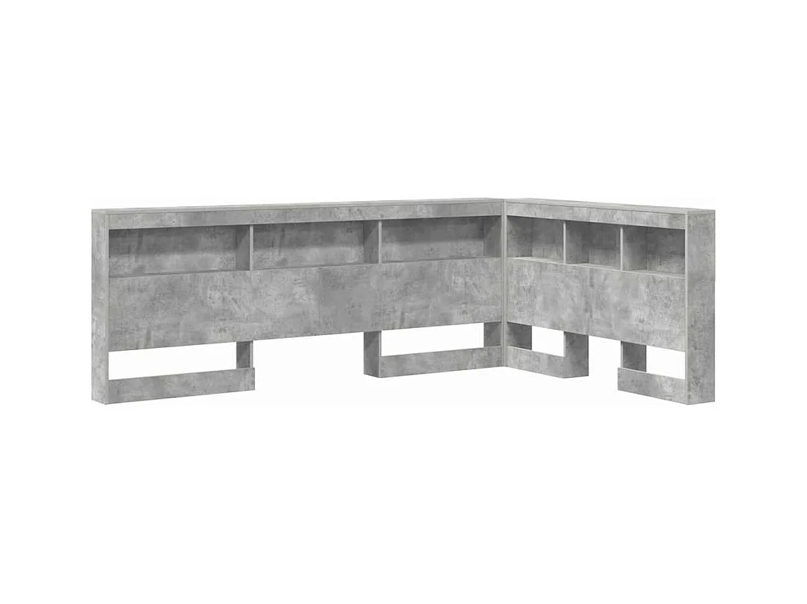 Tête de lit de rangement Gris béton 120 cm Bois d'ingénierie