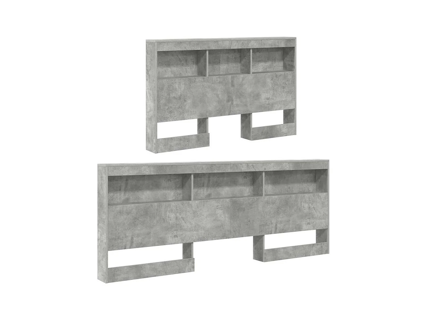 Tête de lit de rangement Gris béton 120 cm Bois d'ingénierie