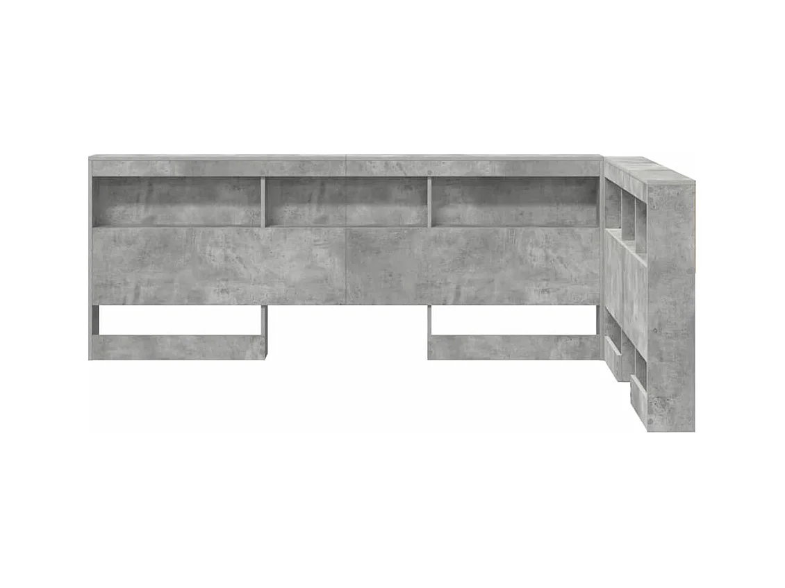 Tête de lit de rangement Gris béton 120 cm Bois d'ingénierie