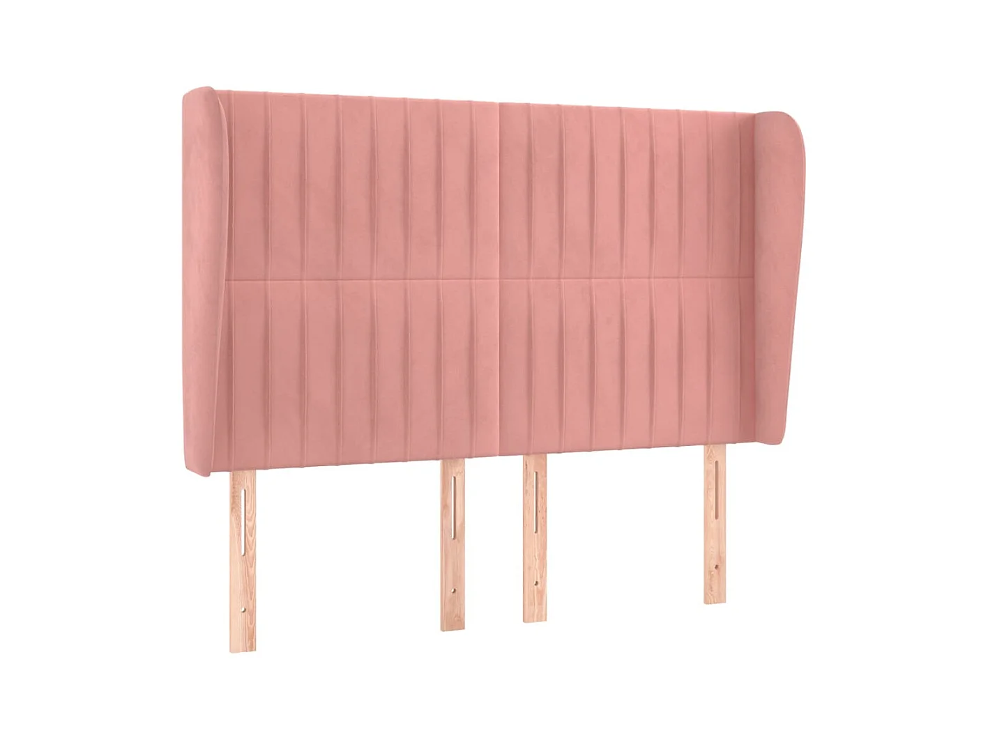 Hoofdbord met randen 147x23x118/128 cm fluweel roze