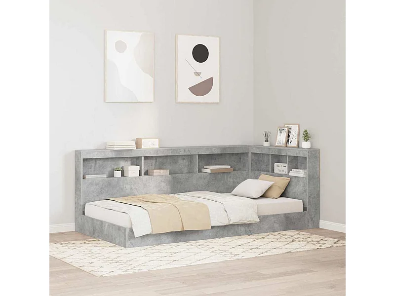 Tête de lit de rangement Gris béton 80 cm Bois d'ingénierie