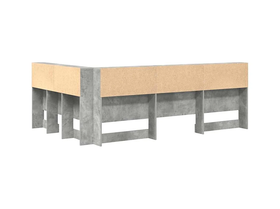 Cabecera de almacenamiento con estante Gris hormigón 120 cm