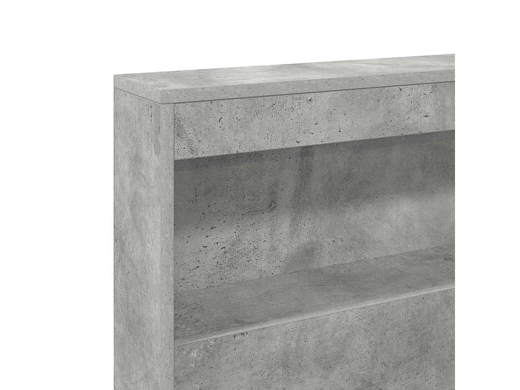 Tête de lit de rangement Gris béton 120 cm Bois d'ingénierie